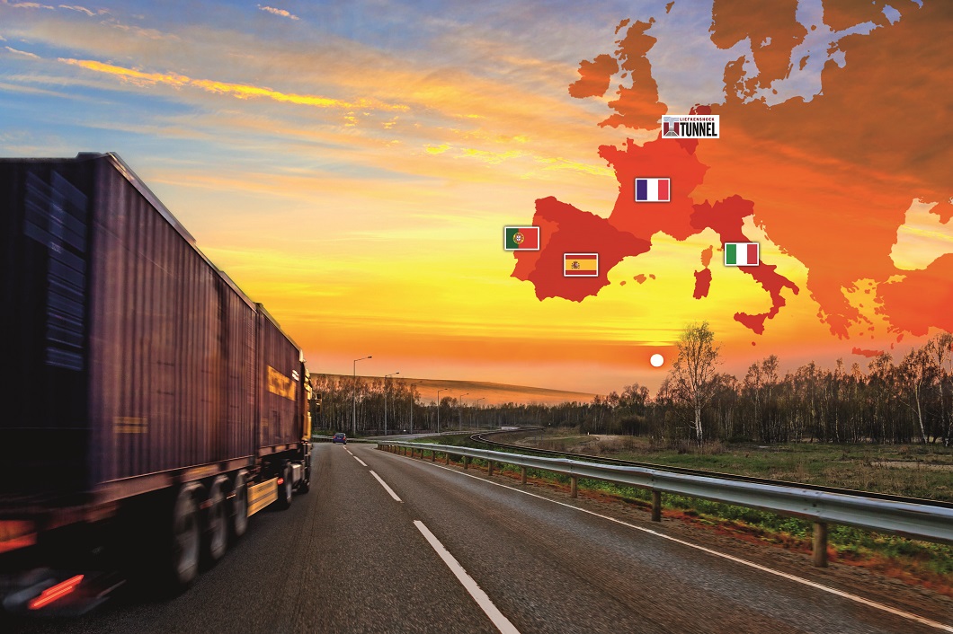Truck on road